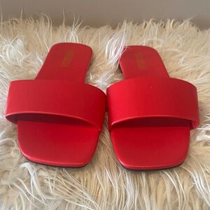 Red Slide Sandals for Women -